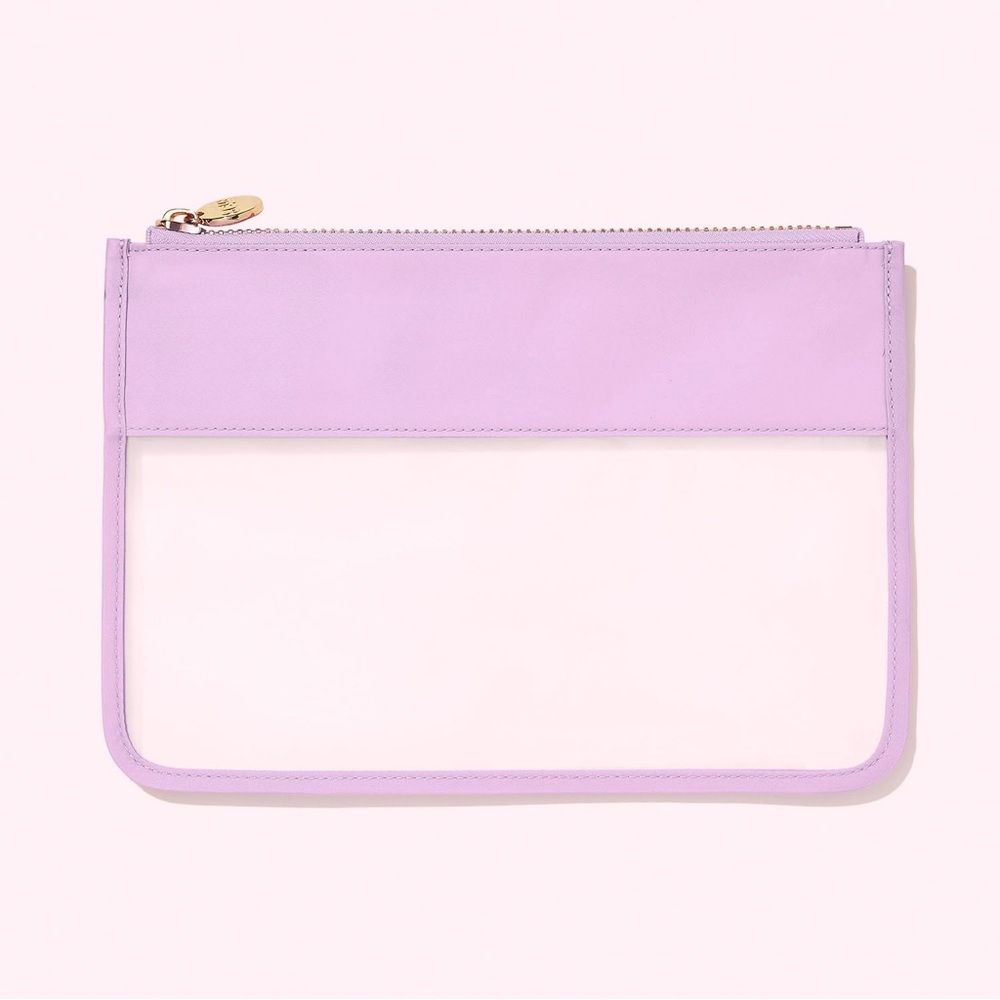 Stoney Clover Lane flat pouch Clear NWT $78 grape purple